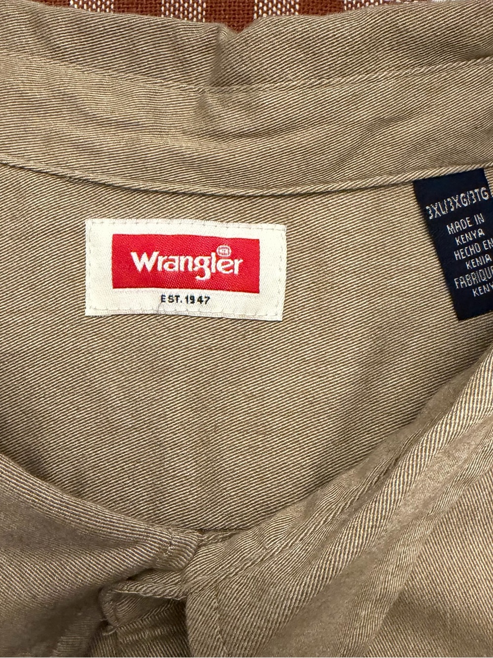 Wrangler Tan Casual Button-Down Shirt